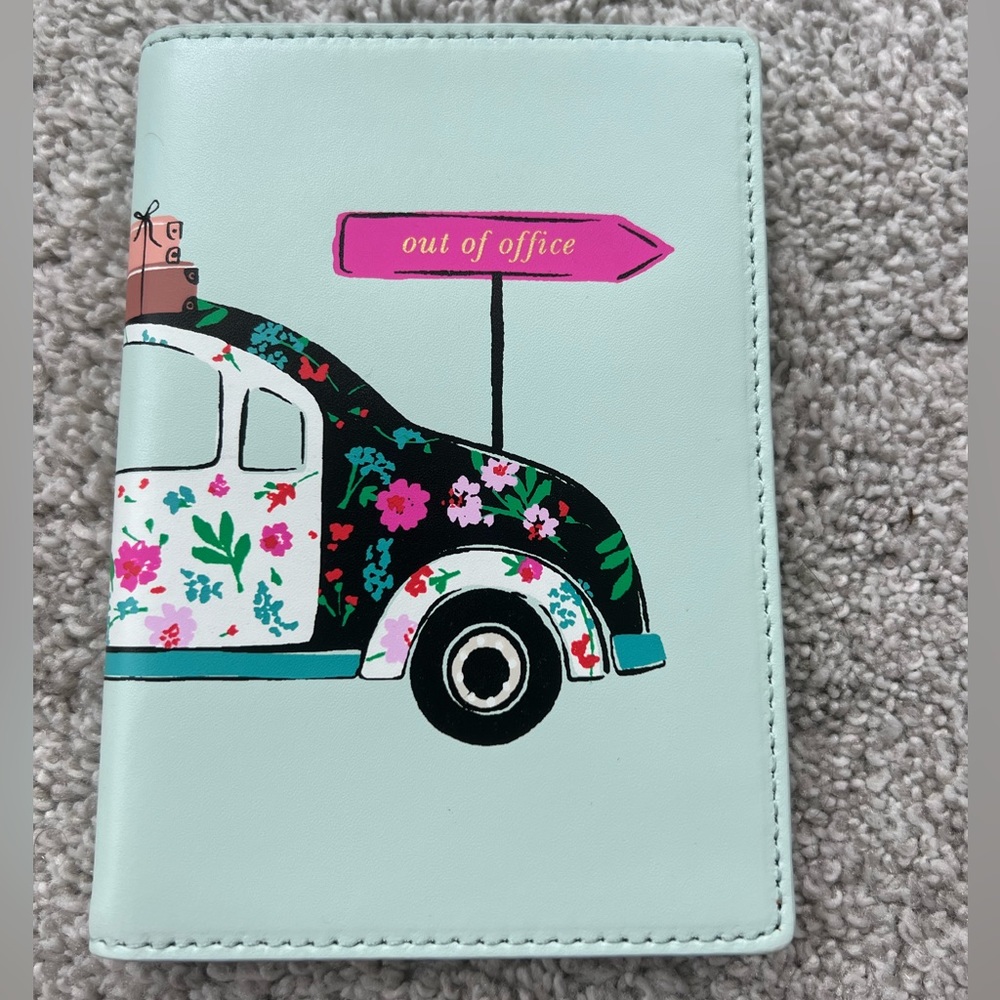 Kate Spade Passport Holder Out of Office Mini Coop Powder Blue New With Tags